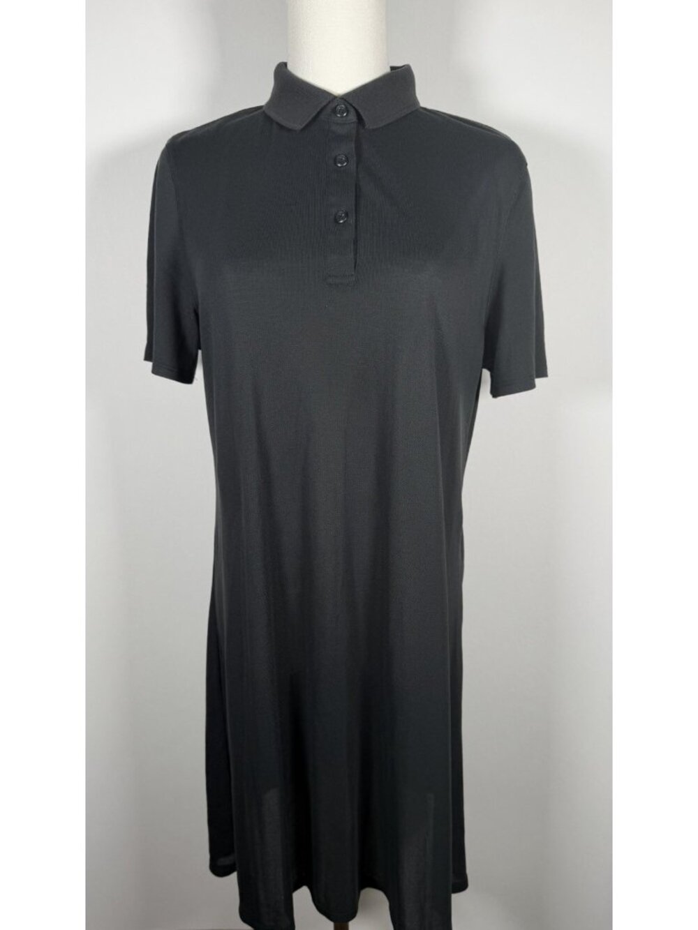 Outdoor Voices black mesh birdie polo athleisure tenniscore dress L stretch